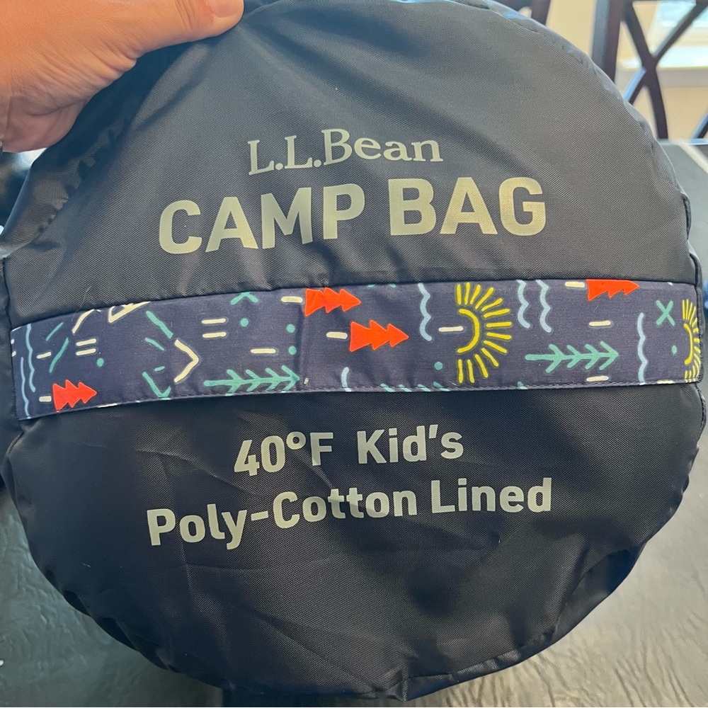 LL Bean Kids Cotton Blend Camp Sleeping Bag 40 degrees